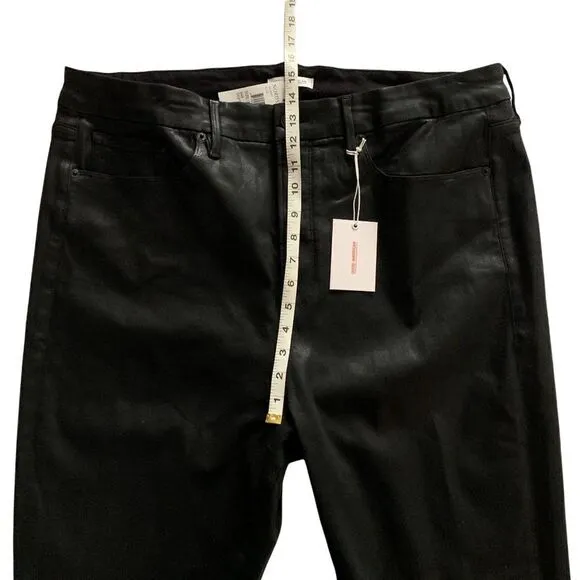 GOOD AMERICAN Black Coated Skinny Jeans!