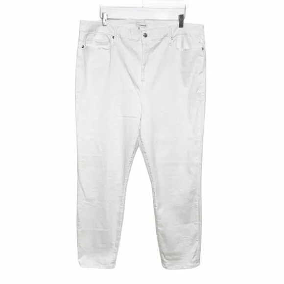 Good American Good Leg Crop Skinny Jeans 24 Plus White