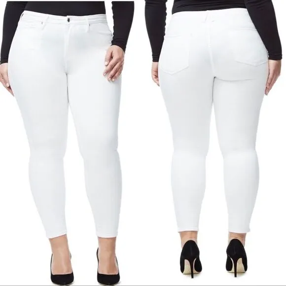 Good American Good Leg Crop Skinny Jeans 24 Plus White