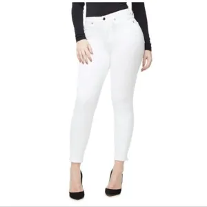 Good American Good Leg Crop Skinny Jeans 24 Plus White
