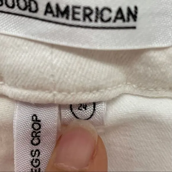 Good American Good Leg Crop Skinny Jeans 24 Plus White