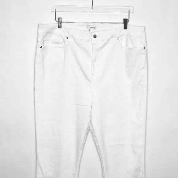 Good American Good Leg Crop Skinny Jeans 24 Plus White