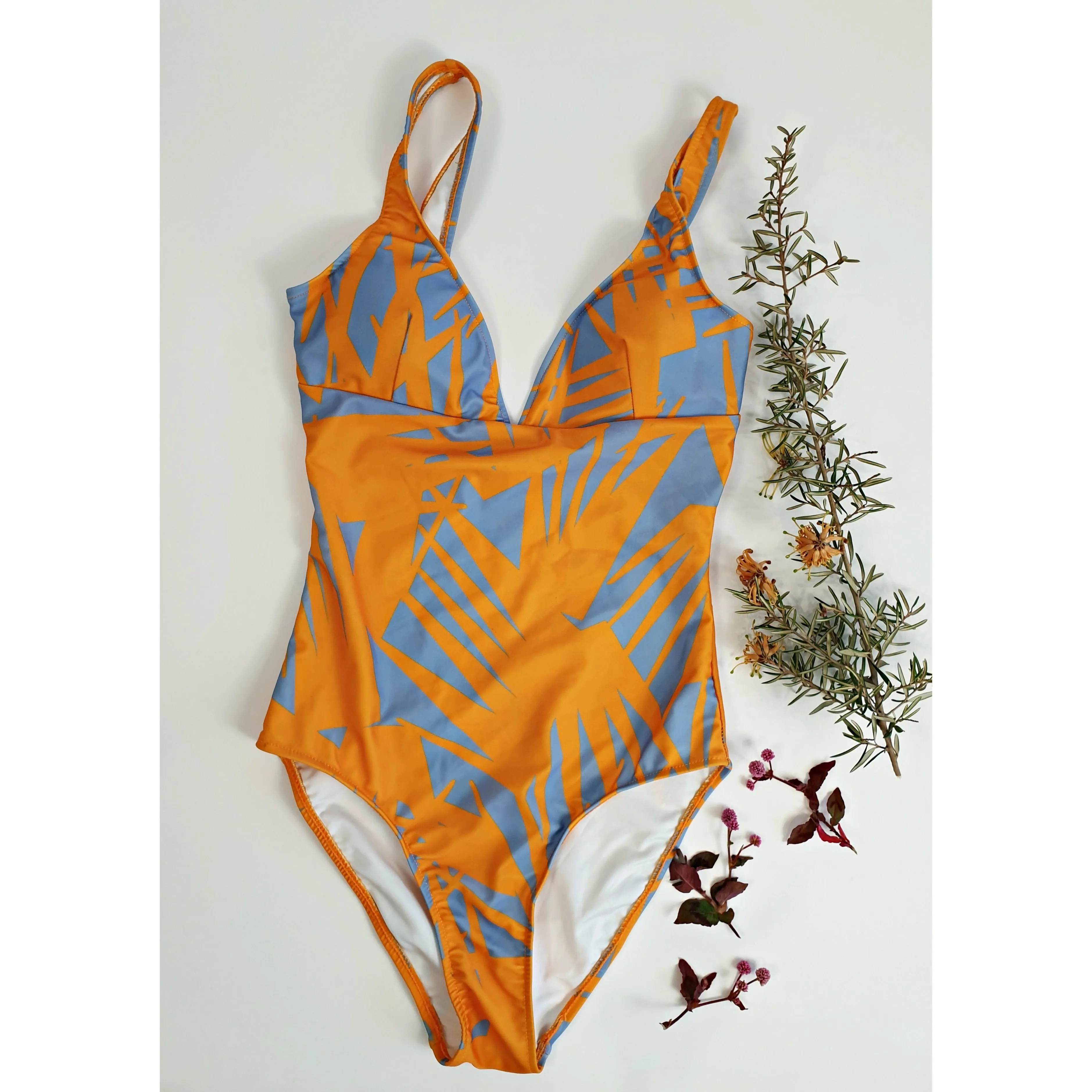 Gorman orange print one-piece bathers / swimmers size 6