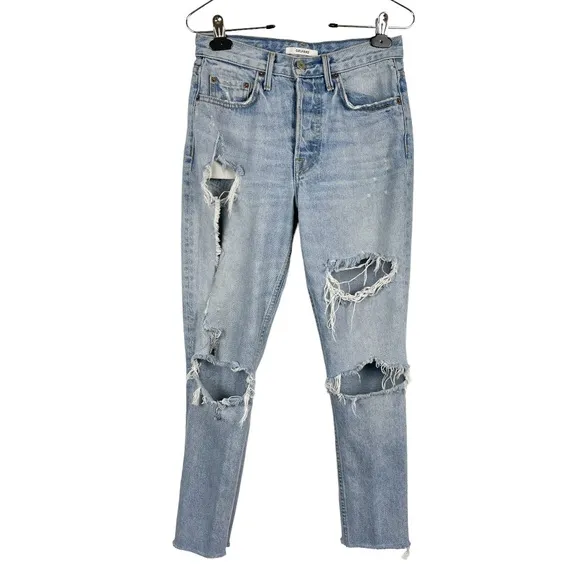 Grlfrnd Denim Heavily Distressed Karolina Jeans Size 26 In A Little More Love