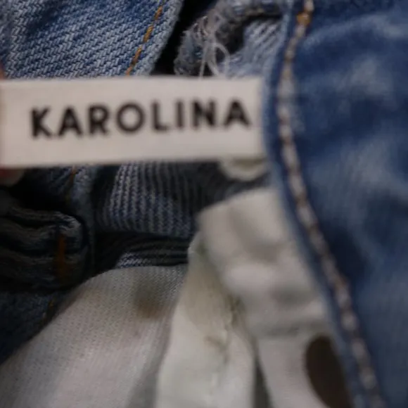 GRLFRND Karolina Distressed Jeans Button Fly High Rise &amp; Split Hems
