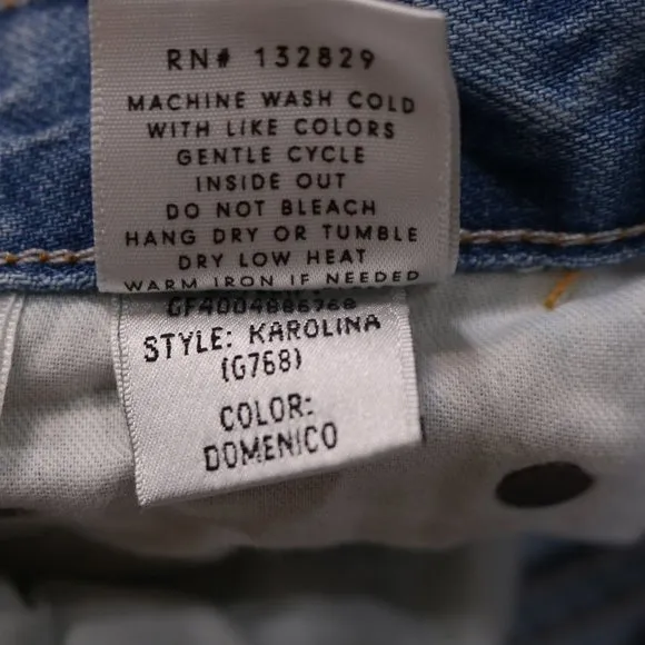 GRLFRND Karolina Distressed Jeans Button Fly High Rise &amp; Split Hems