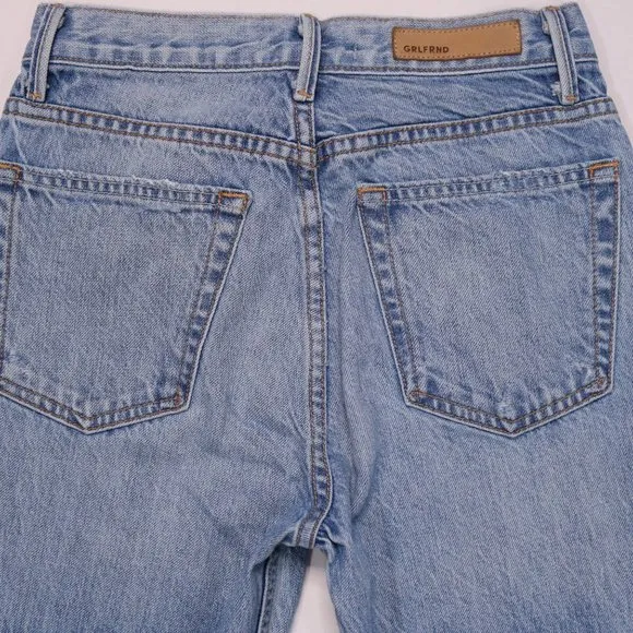 GRLFRND Karolina Distressed Jeans Button Fly High Rise &amp; Split Hems