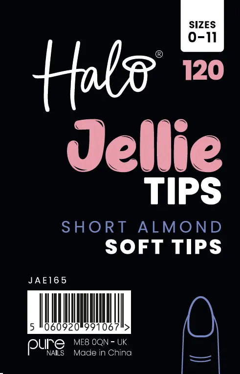 Halo Jellie Nail Tips - Short Almond