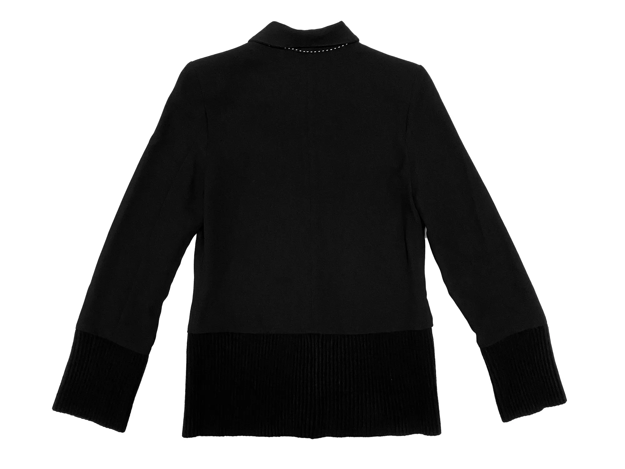 Hanley Mellon Women's Crepe Car Coat with Rib Trim 6 Black