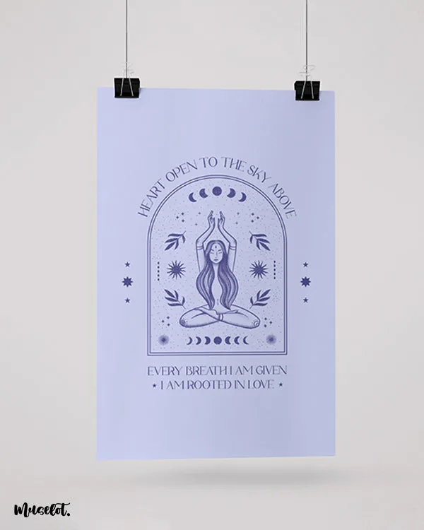 Heart open to the sky posters