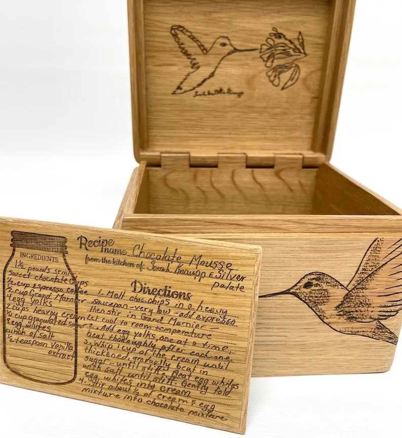 Heirloom wooden Recipe box (Base price shown)