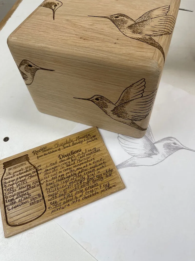 Heirloom wooden Recipe box (Base price shown)