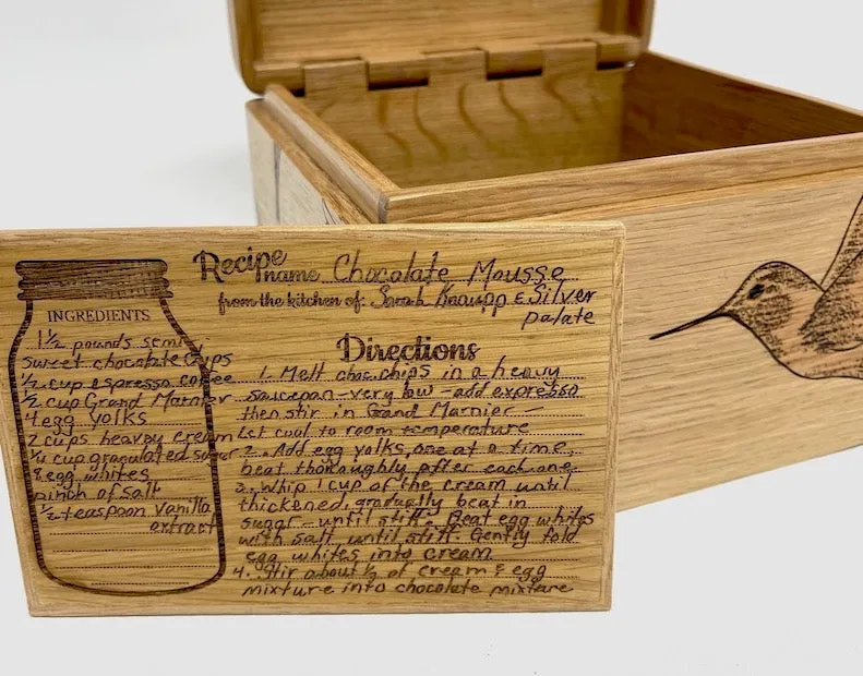 Heirloom wooden Recipe box (Base price shown)