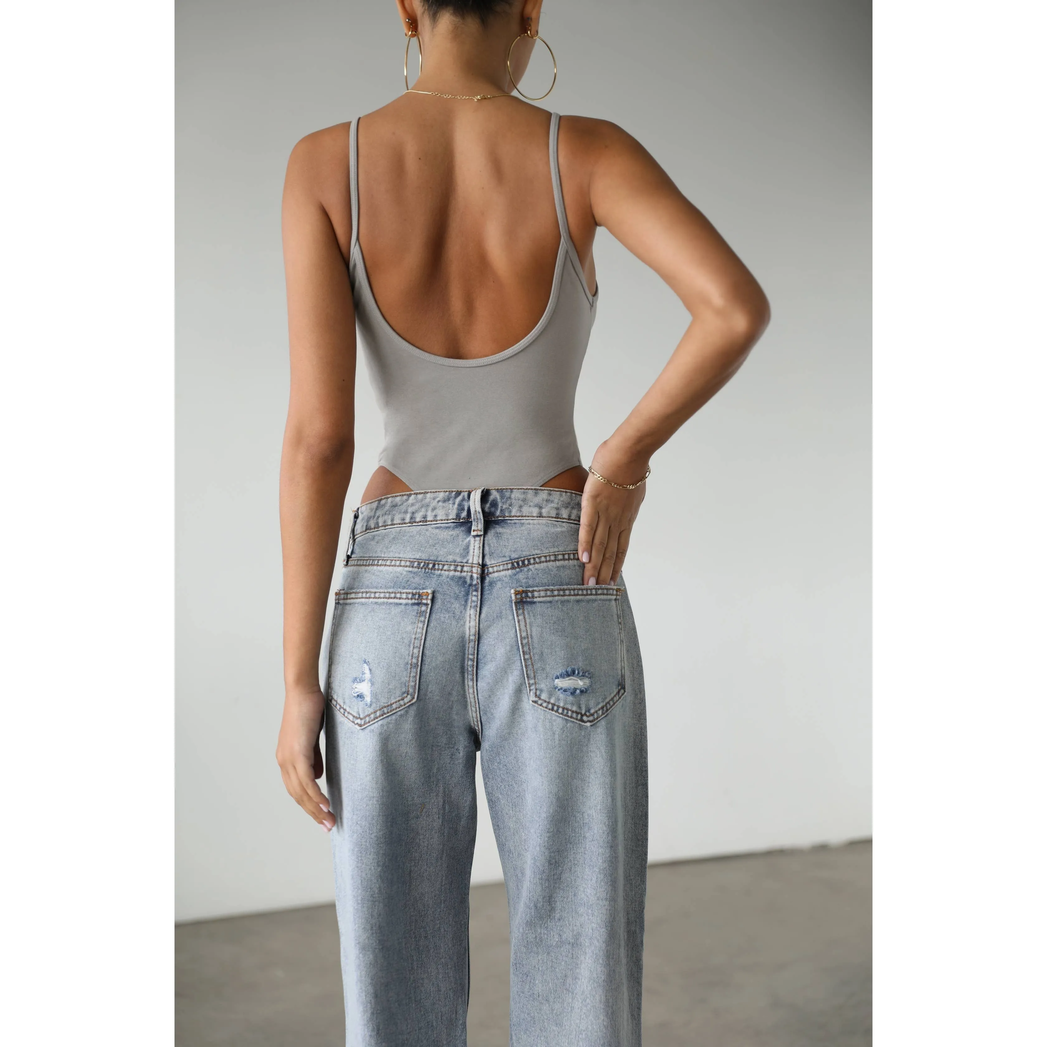 High Rise Straight Crop Denim Jeans - 7145