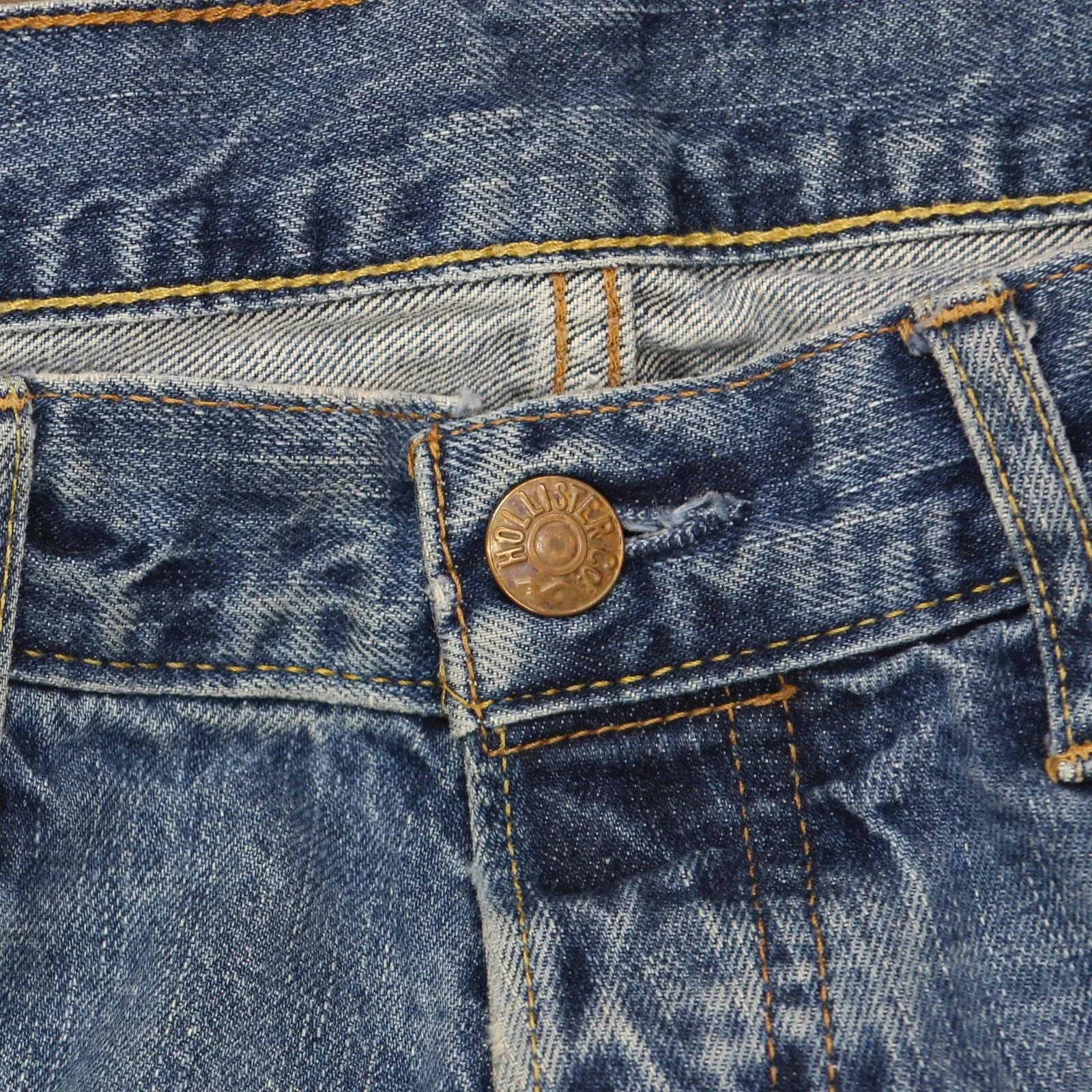 Hollister Mens Straight Leg Distressed Jeans 167046b6e27e60 Blue 34x32