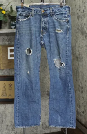 Hollister Mens Straight Leg Distressed Jeans 167046b6e27e60 Blue 34x32
