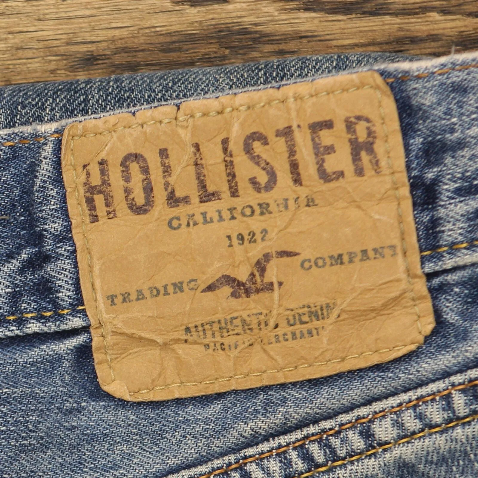 Hollister Mens Straight Leg Distressed Jeans 167046b6e27e60 Blue 34x32