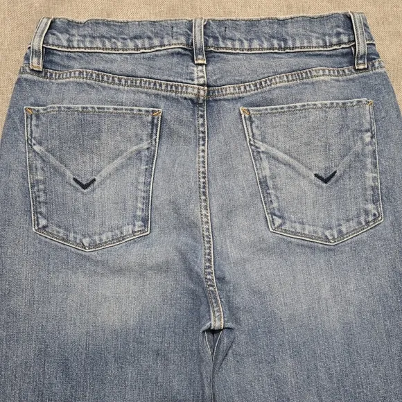 HUDSON Holly Straight Leg High Waist Cropped Side Slit Ankle Denim Jeans Size 30