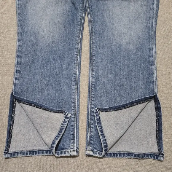 HUDSON Holly Straight Leg High Waist Cropped Side Slit Ankle Denim Jeans Size 30