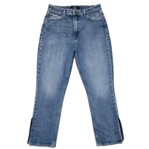 HUDSON Holly Straight Leg High Waist Cropped Side Slit Ankle Denim Jeans Size 30