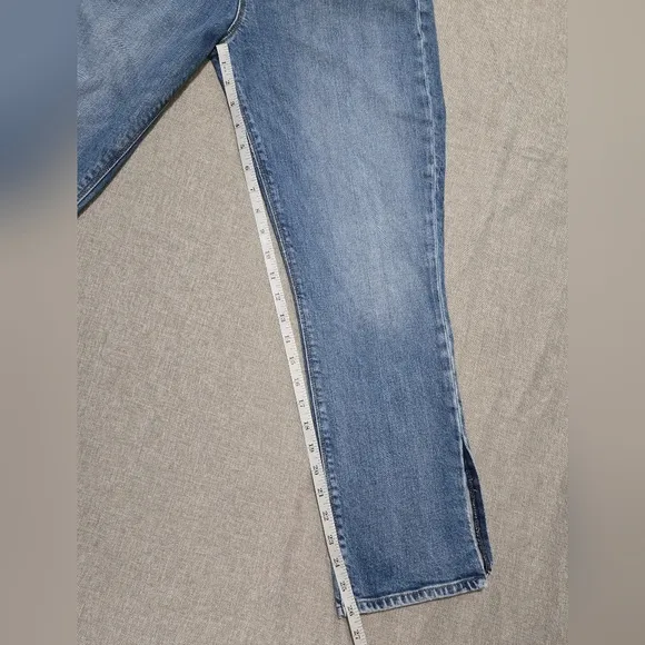 HUDSON Holly Straight Leg High Waist Cropped Side Slit Ankle Denim Jeans Size 30