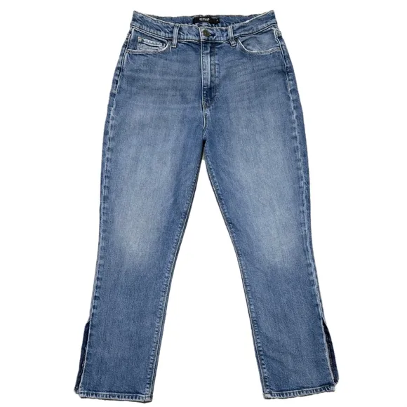 HUDSON Holly Straight Leg High Waist Cropped Side Slit Ankle Denim Jeans Size 30