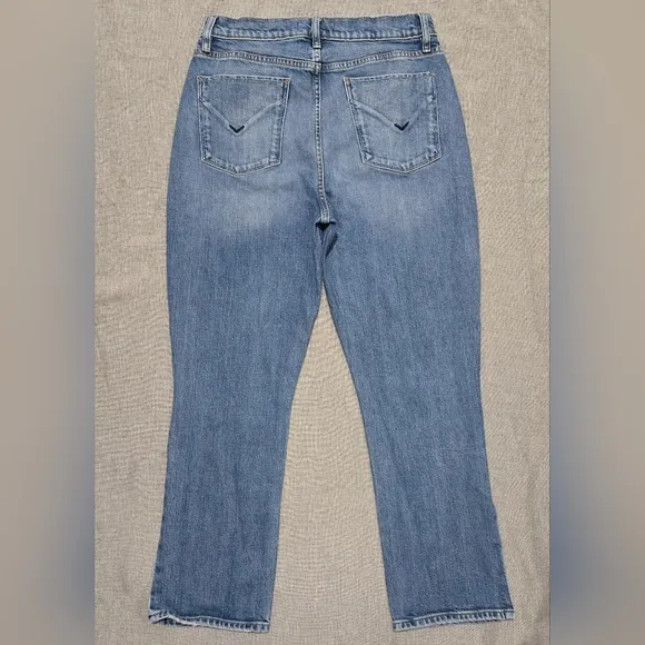 HUDSON Holly Straight Leg High Waist Cropped Side Slit Ankle Denim Jeans Size 30