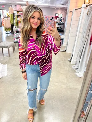 Into the Jungle Zebra Silk Shirt