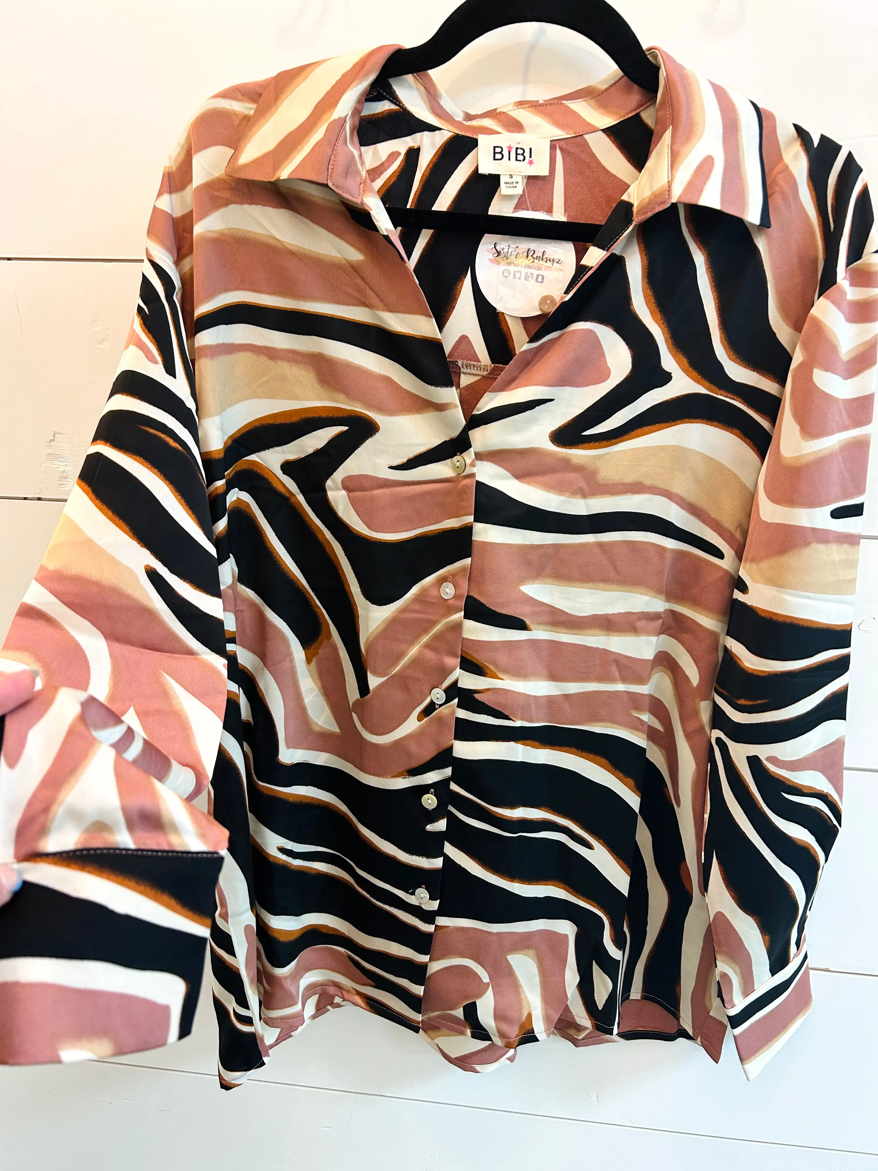 Into the Jungle Zebra Silk Shirt