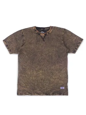 Jackhammer Acid Wash Crewneck Tee Wood Brown