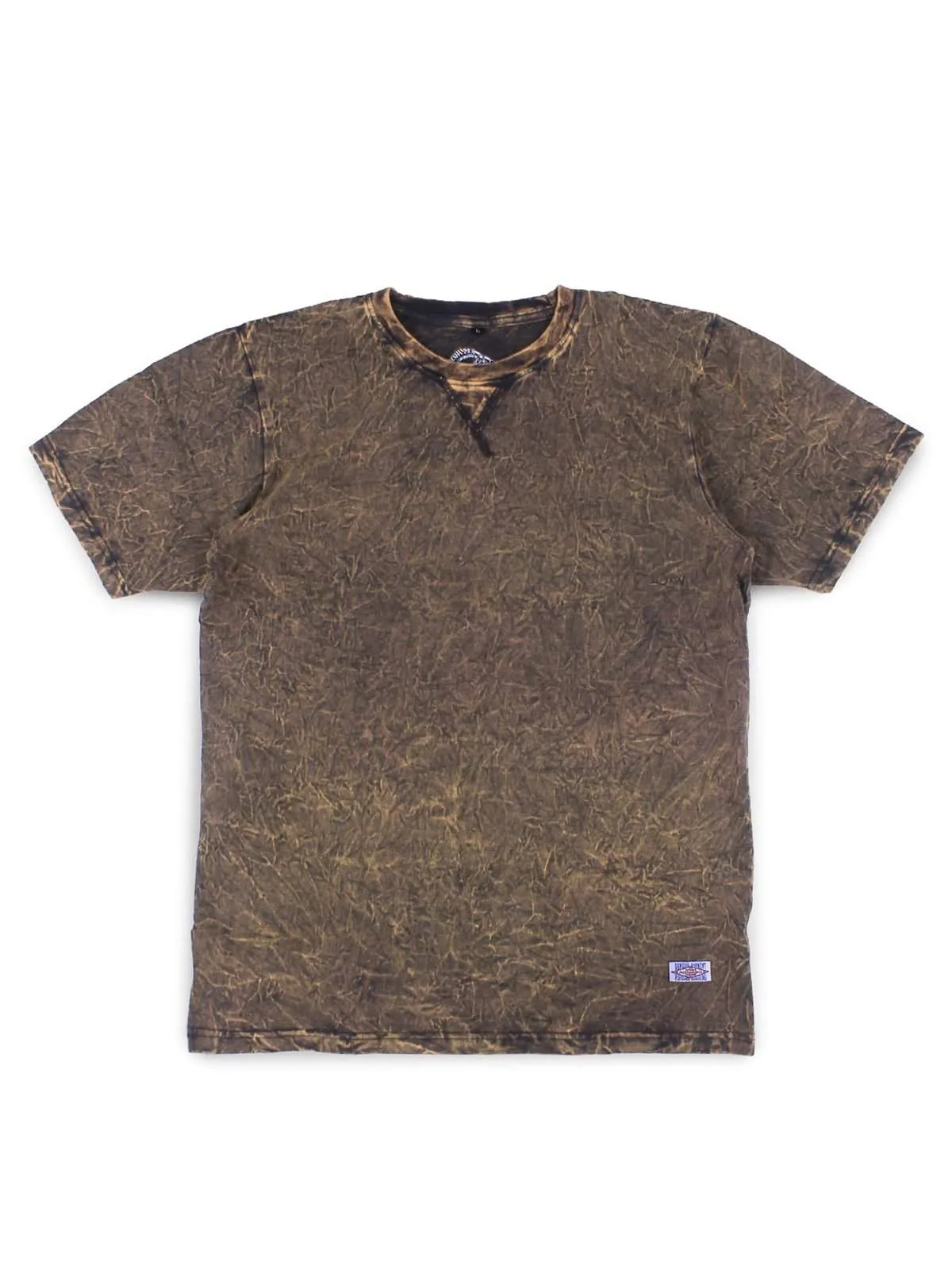 Jackhammer Acid Wash Crewneck Tee Wood Brown