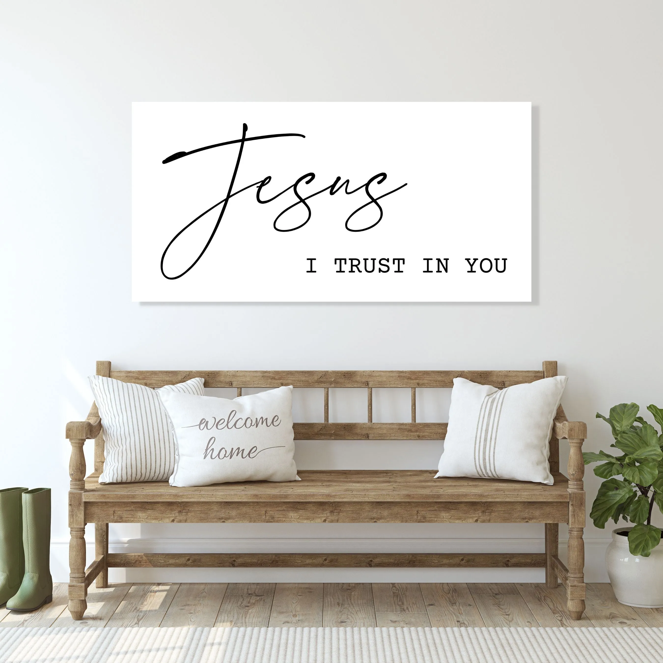 Jesus I Trust in You - Canvas Wall Art Sign