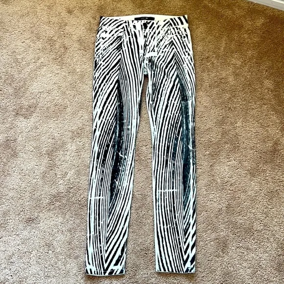 Joe's Skinny Ankle Jeans Wood Grain Print