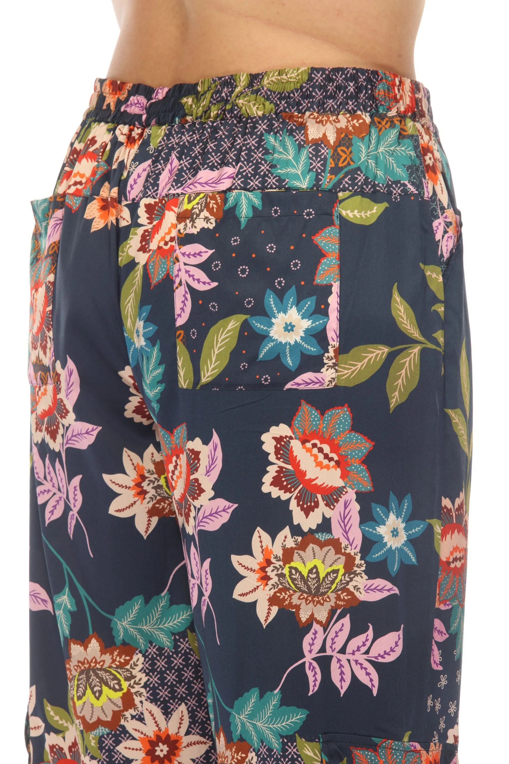 Johnny Was Delfino Kelly Silk Printed Pull On Pants Plus Size C62523A6X