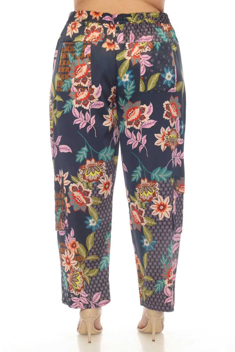 Johnny Was Delfino Kelly Silk Printed Pull On Pants Plus Size C62523A6X