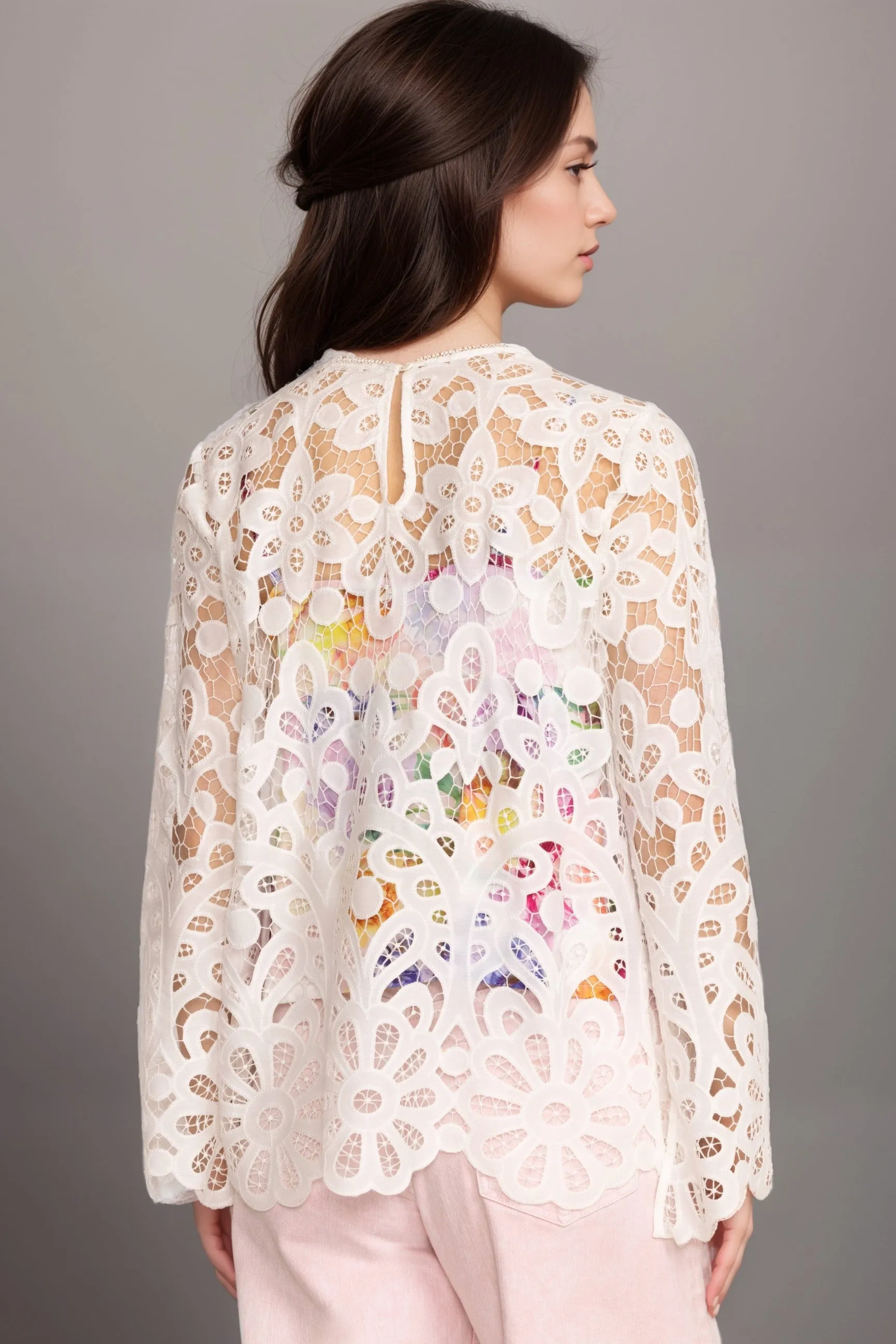 Johnny Was Jade Ivory Lisetta Lace Blouse L13424