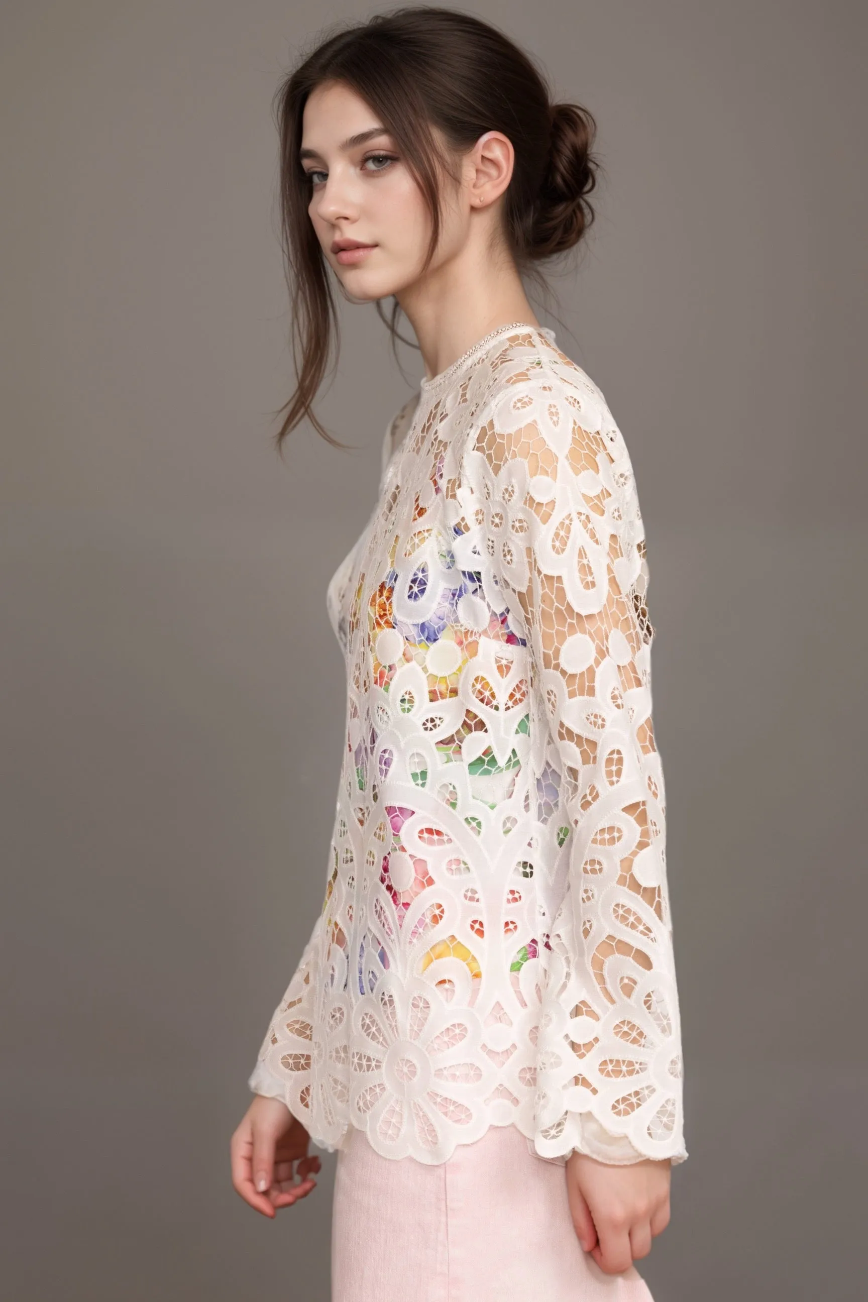 Johnny Was Jade Ivory Lisetta Lace Blouse L13424