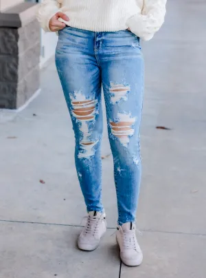 Just a Splash of Bleach Destroyed Judy Blue Skinny Jeans