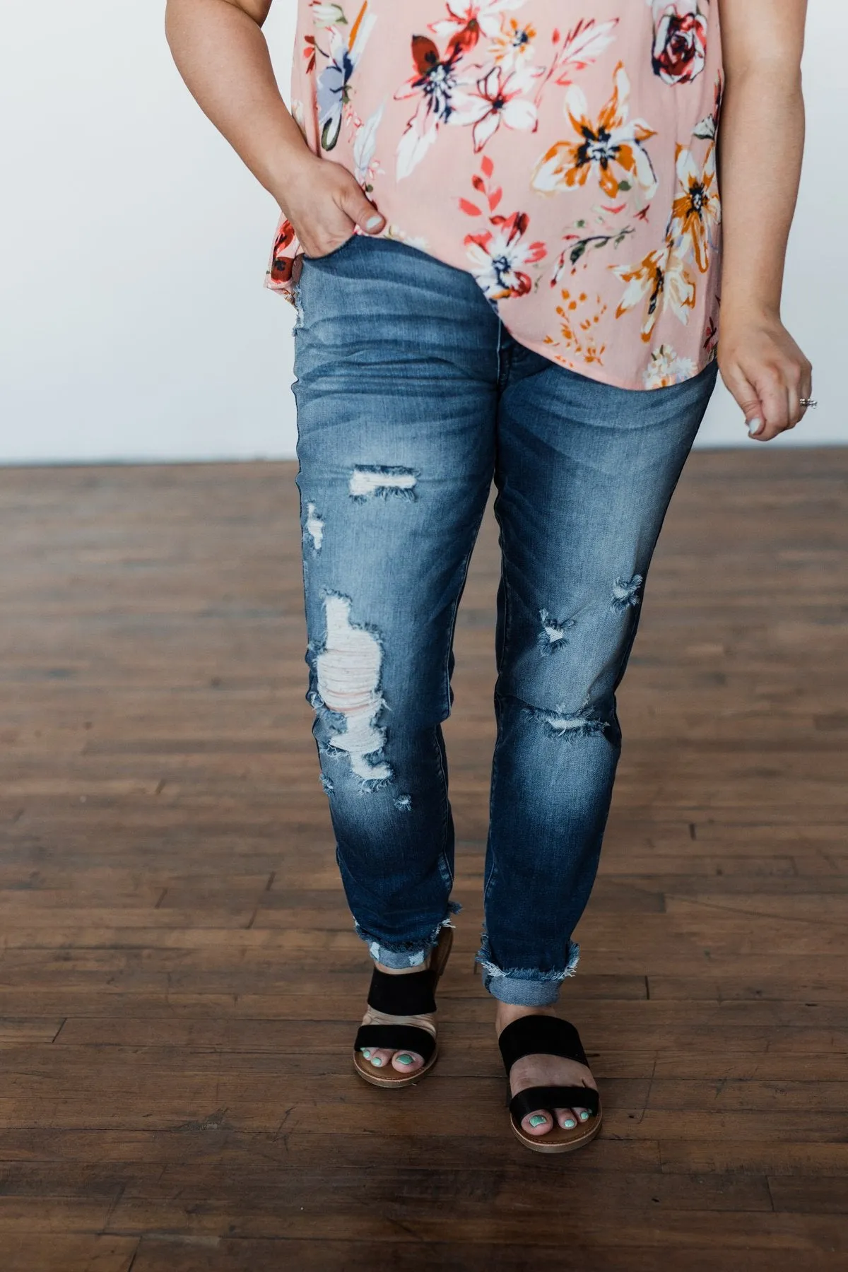 KanCan Raw Hem Skinny Jeans- Wendy Wash