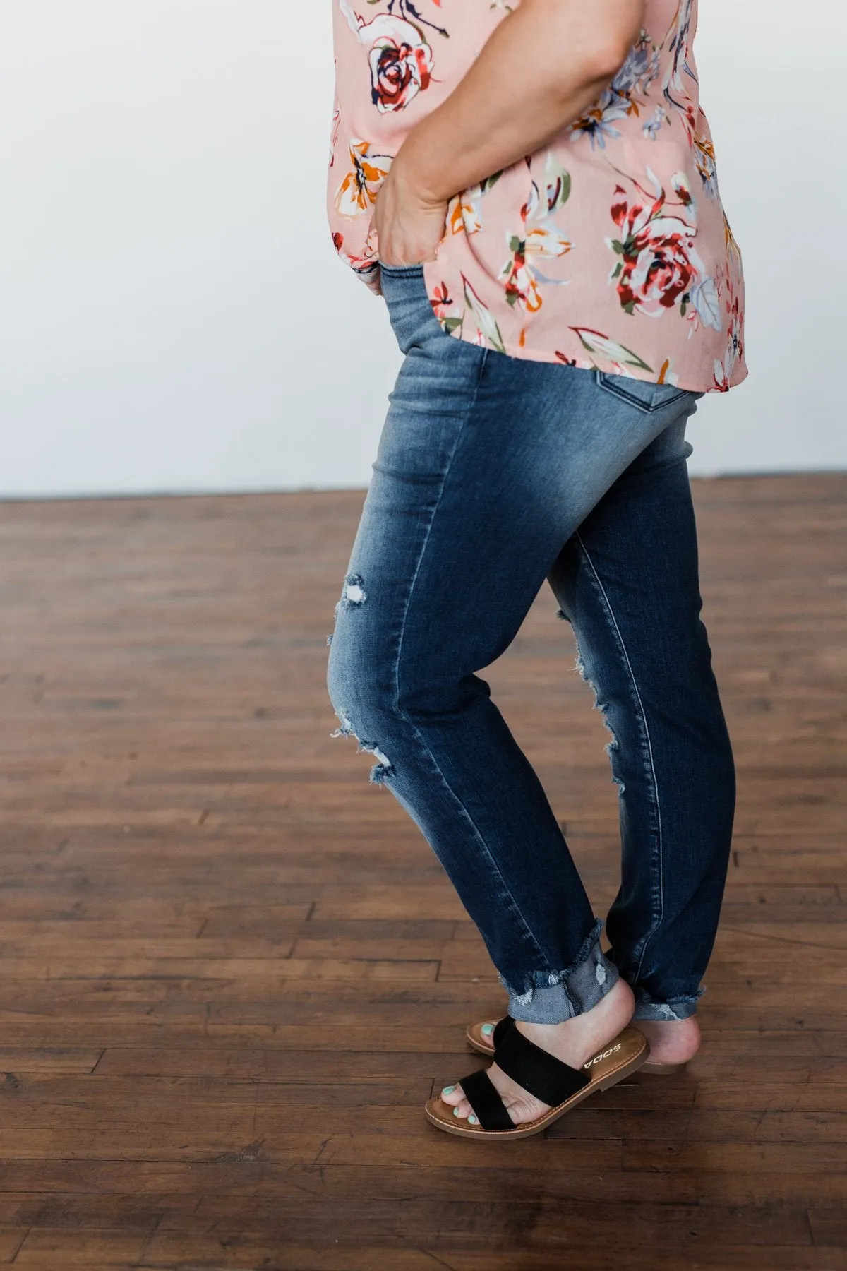 KanCan Raw Hem Skinny Jeans- Wendy Wash
