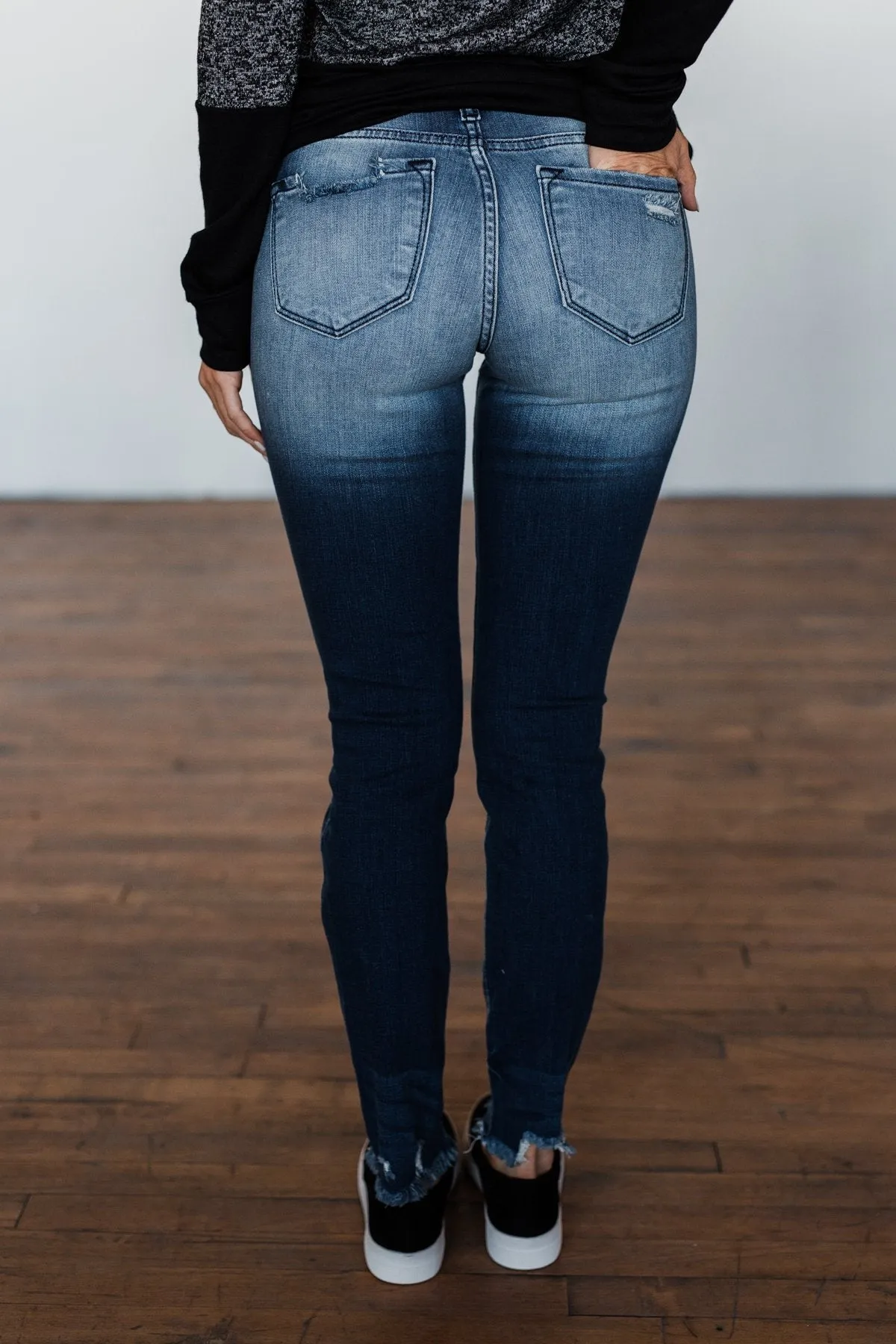 KanCan Raw Hem Skinny Jeans- Wendy Wash