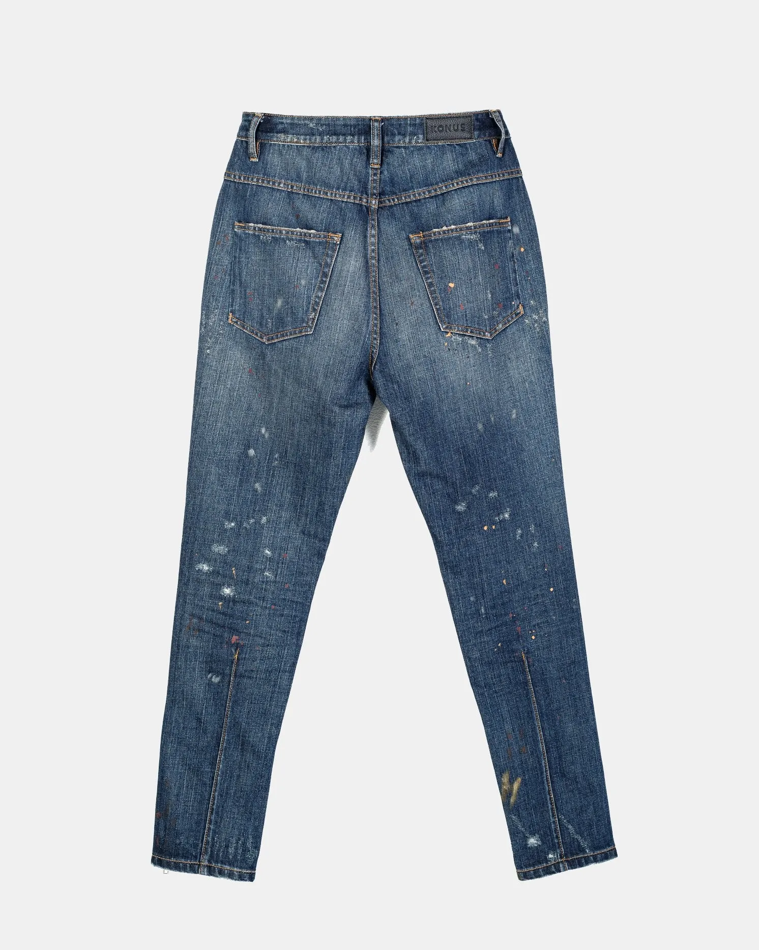 Konus Men's Side Zip Paint Splatter Jeans