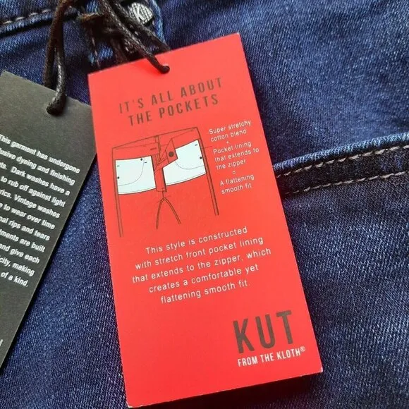 KUT From The Kloth Diana Fab Ab Skinny Jeans Size 24W High Rise Dark Wash