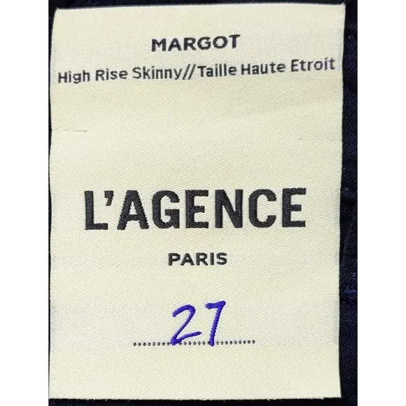 L'Agence Jeans Womens 27 Blue Margot High Waist Skinny Ankle Modal Blend NEW
