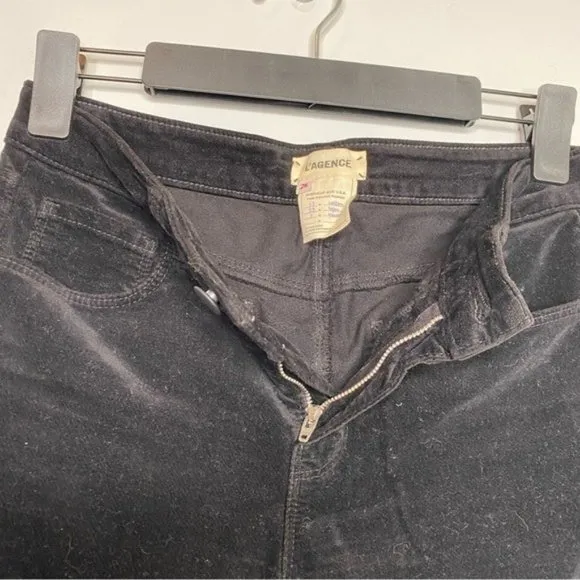 L’AGENCE Margot High Rise Corduroy Skinny Jeans in Lead Black