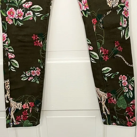 L'AGENCE Margot High-Rise Skinny Floral Leopard Jeans Size 23 Stretch Novelty