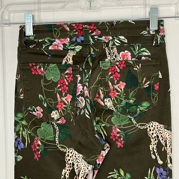 L'AGENCE Margot High-Rise Skinny Floral Leopard Jeans Size 23 Stretch Novelty
