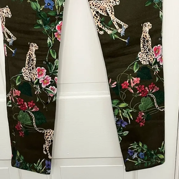 L'AGENCE Margot High-Rise Skinny Floral Leopard Jeans Size 23 Stretch Novelty