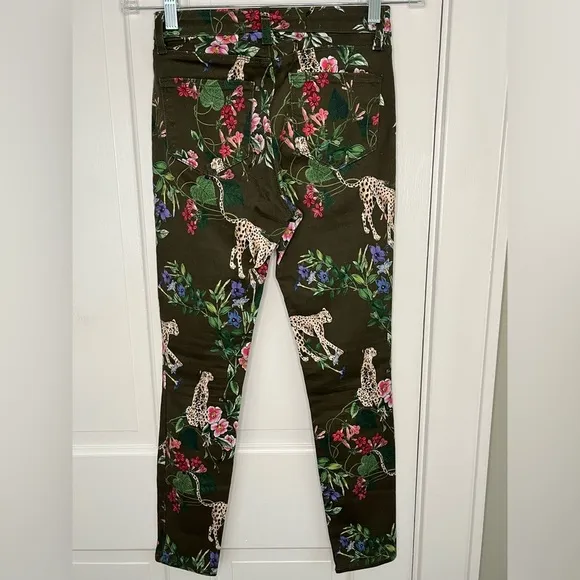 L'AGENCE Margot High-Rise Skinny Floral Leopard Jeans Size 23 Stretch Novelty
