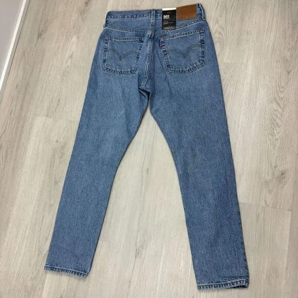 Levis 501 Skinny Jeans Womens 26x28 Medium Wash High Rise Distressed 295020034